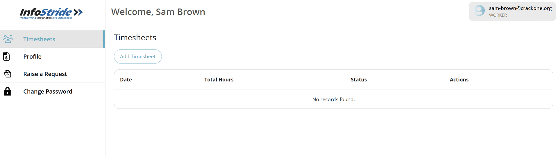 Timesheet dashboard overview